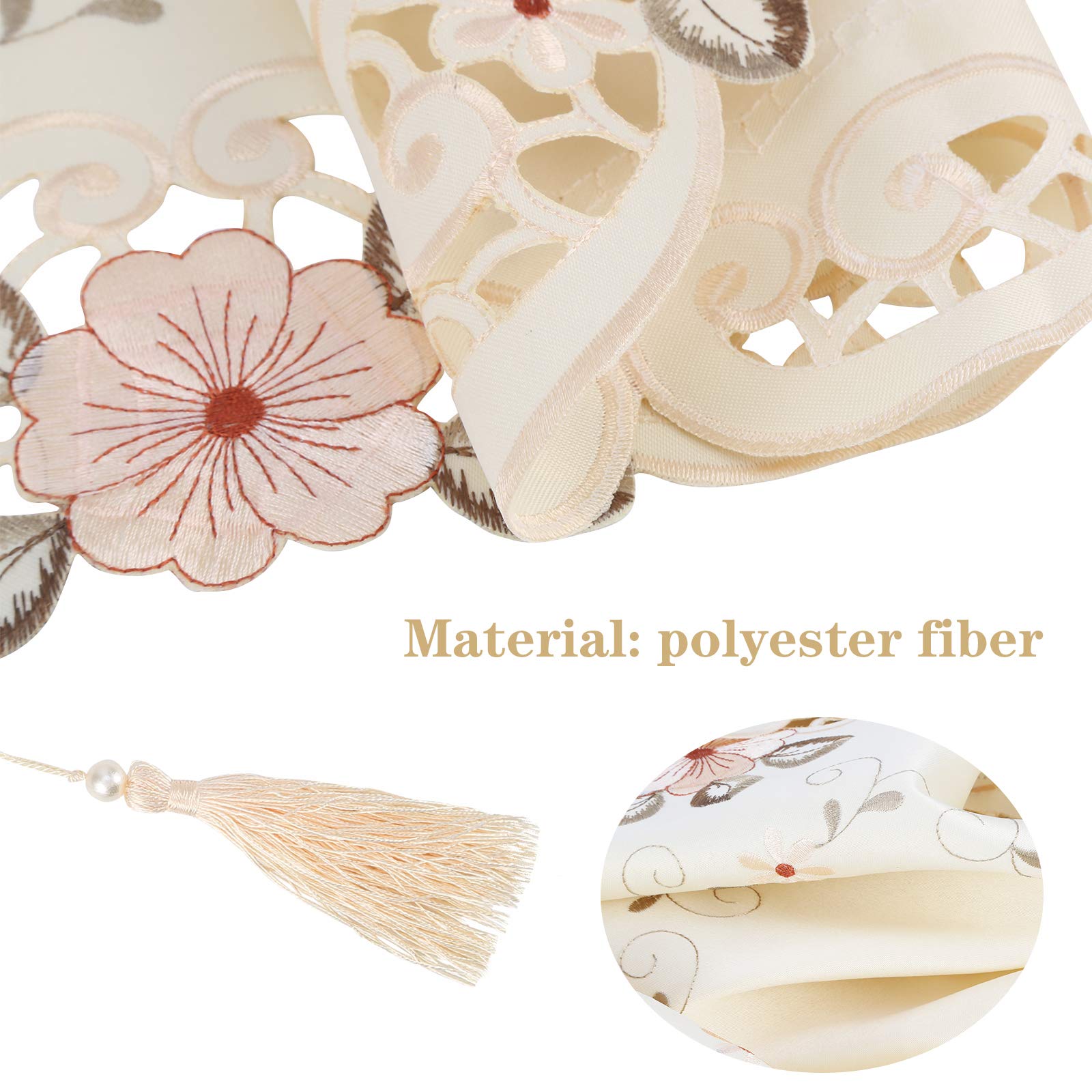 Runner Da Tavola Bianco Ricamato Haokaini – Centrino Floreale Con Nappe, 40x150 Cm, Elegante Centrotavola Per Matrimoni, Feste E Cucina