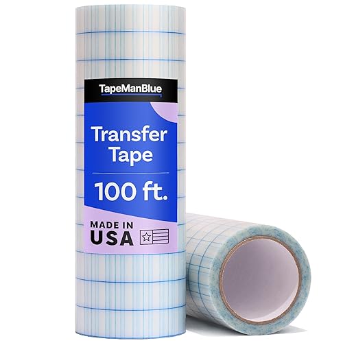 TapeManBlue Clear Transfer Tape for Vinyl, 12" x 100' Roll