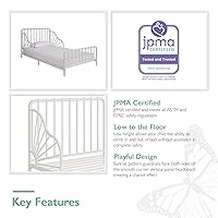 Vista 7 de Little Seeds Quinn - Cama infantil de metal caprichoso, color blanco roto