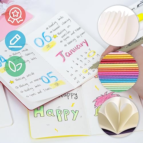 Miniatura 4 de Koogel Paquete de 24 mini cuadernos de bolsillo, cuadernos pequeños en blanco de 3.5 x 5.5 pulgadas, bloc de notas pequeño Steno a granel 48 páginas
