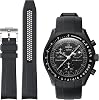 Strap for Omega x Swatch MoonSwatch Watch, 20mm, Hollow Out Soft Silicone for Men & Women