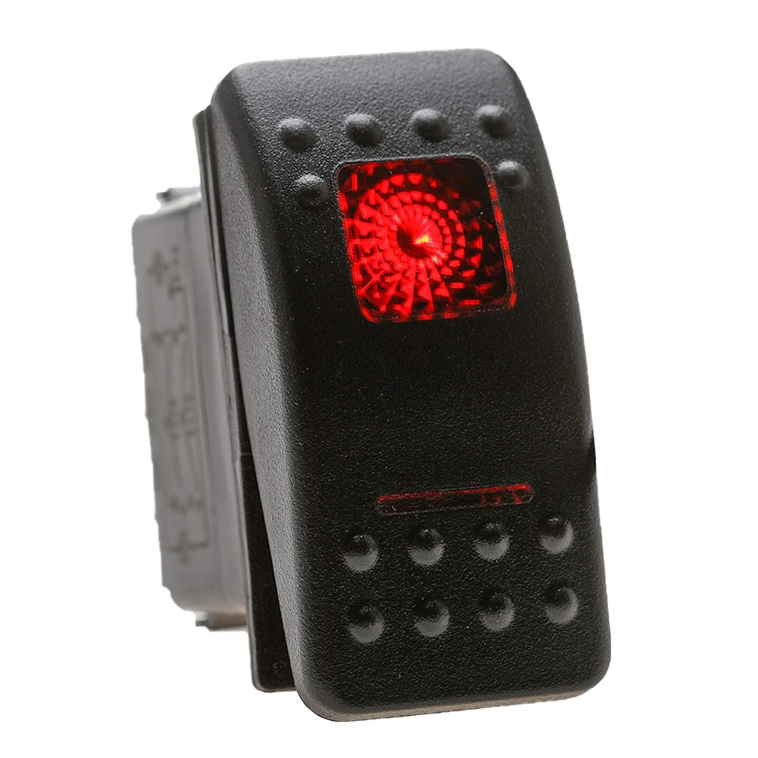 Amarine Made 12v 20 Amp Waterproof On-Off-On 2 Position Boat Marine DPDT 7 Pin Rocker Switch with 2 Led Lamps (Red)