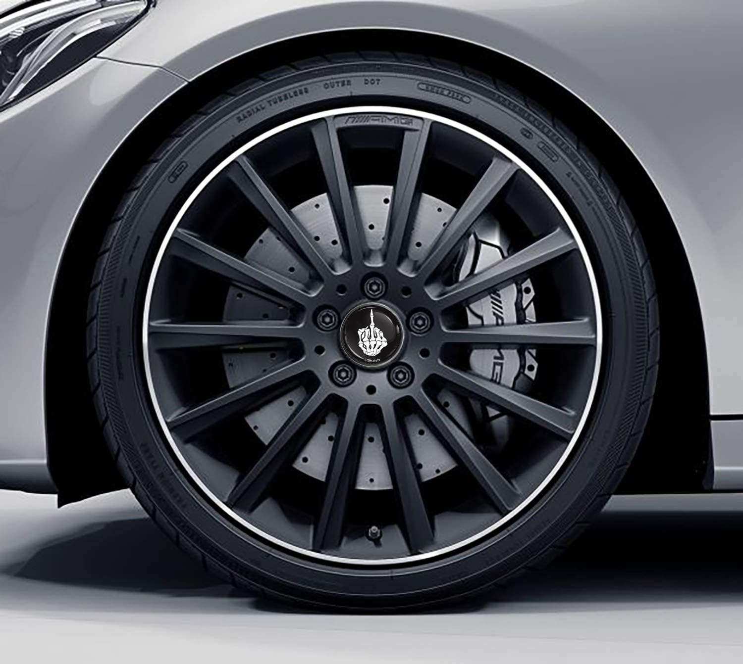 Set of 4 x 75mm Wheel Centre Caps Compatible with Mercedes Benz B66470207 / B66470200 Black CM 22 X