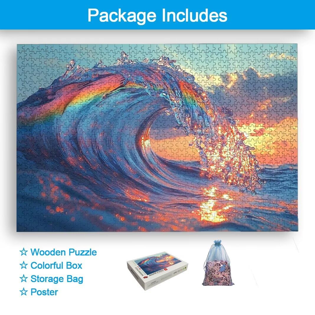 Puzzle Onde, Puzzle 1000 Pezzi per Adulti, Decor, Regalo Donna/Uomo -2557