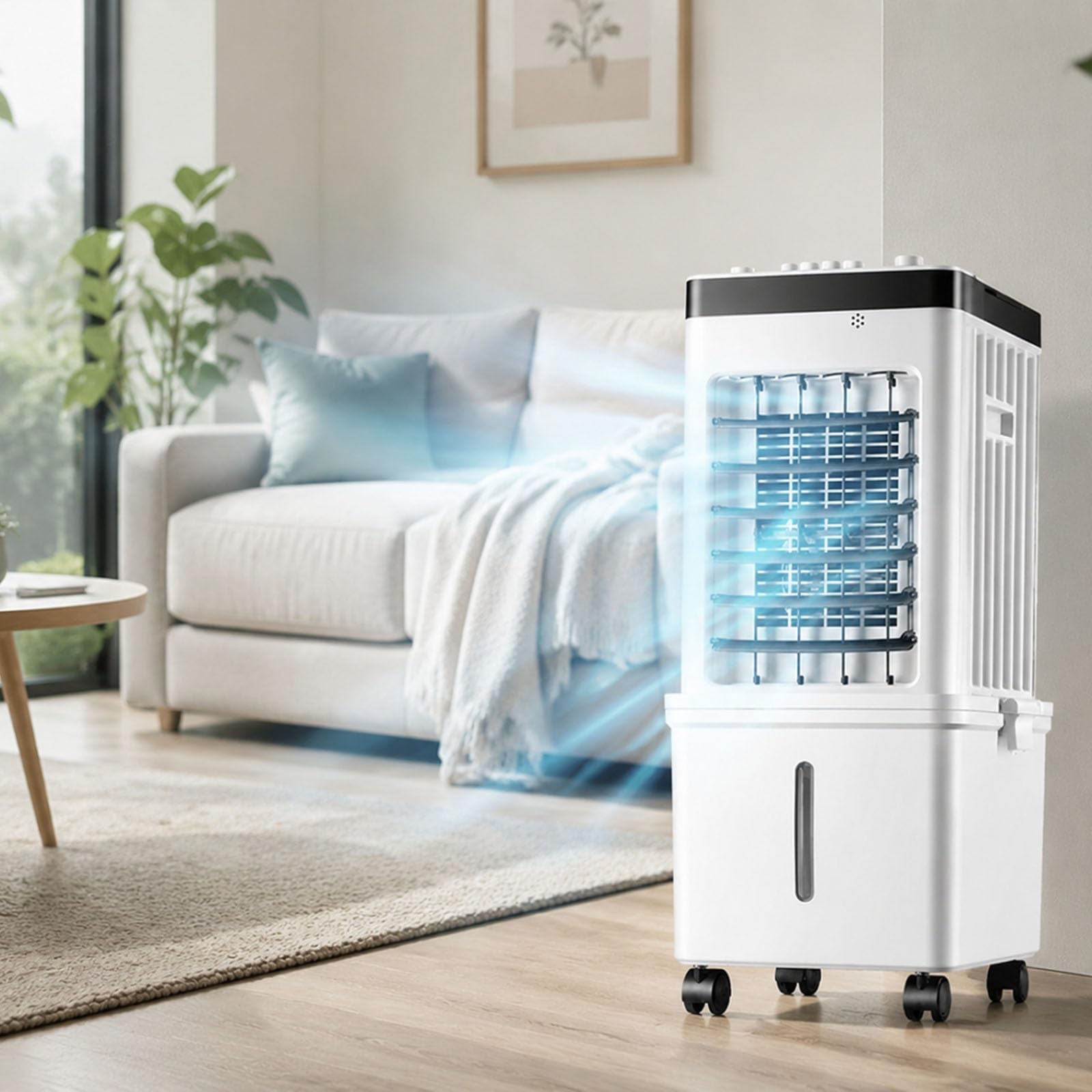 Evaporative Cooling Air Coolers for Room Portable, 7.5H Timer