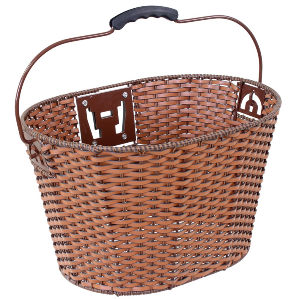 Sunlite Deluxe Rattan Quick Release Basket, 13.5 x 10.25 x 10.25, Brown