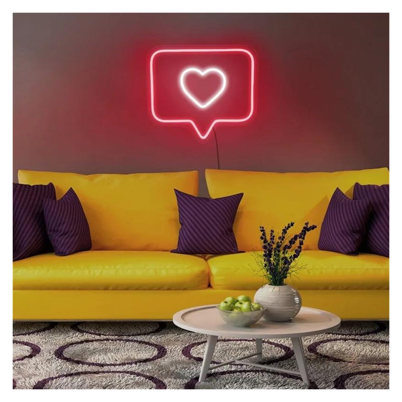 Wiszące neony artystyczne Serce USB Neon Light Do Ściany Sypialnia Dom Studio Fotograficzne Dekoracja Neon Lampa 32x30cm(Czerwony)