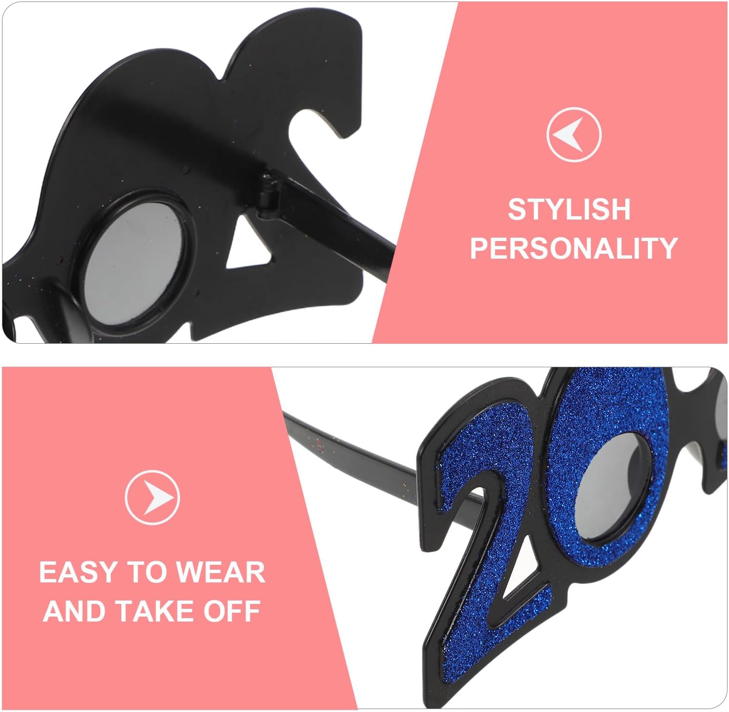 4PCS 2027 Decorative Party Eyewear: New Year Eve Decoration - Number 2027 Novelty Sunglasses Frame for Photo Booth Costume Graduation Party Props Decorations