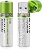 BUFFER® USB Şarjlı 1450mAh AA 1.2V Lityum Kalem Pil – 2’li Set, Tekrar Şarj Edilebilir Uzun Ömürlü Dönüştürülebilir Batarya