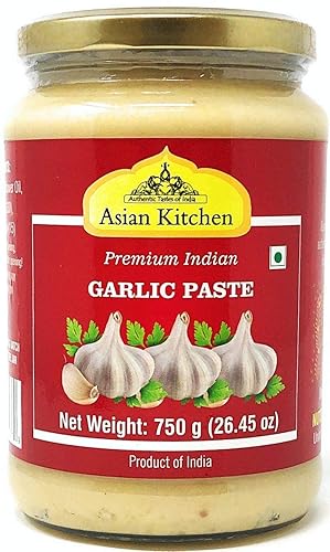 Pasta de Cocina de Ajo de Cocina Asiática 26.5oz (750g) Frasco de Vidrio ~ Vegana | Sin Gluten | Sin OMG | Sin Colorantes | De Origen Indio