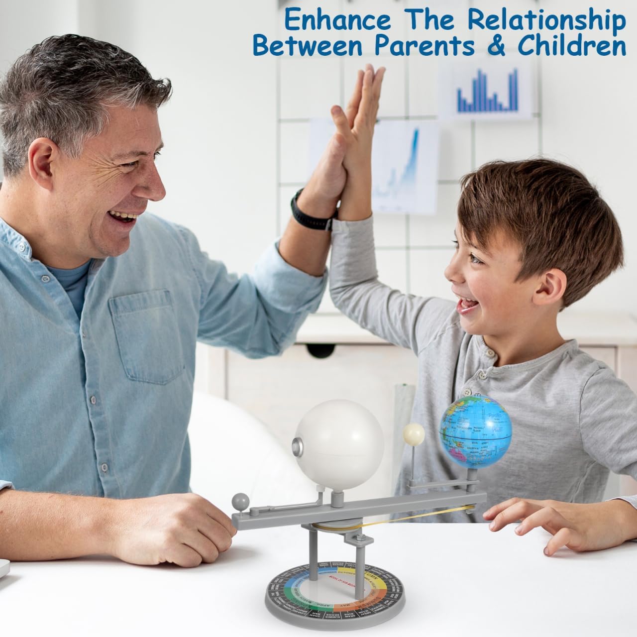 ERINGOGO Astronomical Teaching Tool Motorized Systems Sun Models Science Astronomy Demo Sun Earth Moon Orbital Model System Kit Puzzle Plastic Child Lunar image 4