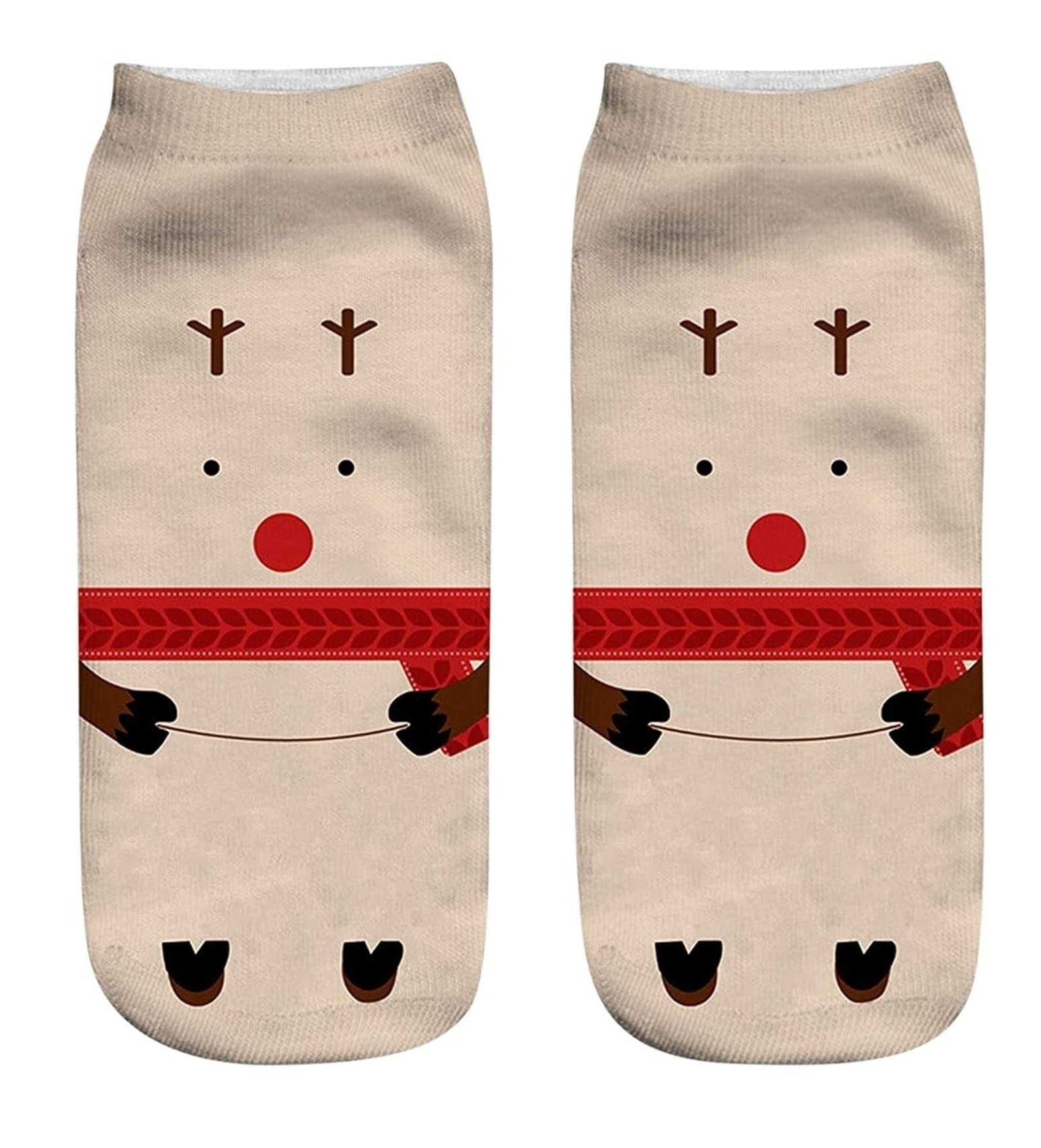 Wintersocken Bettsocken 4 Paar Lustige Söckchen Weihnachten Kurze Socken Low Cut Socken Bequeme Lässige Unisex Warme Flauschige Socken
