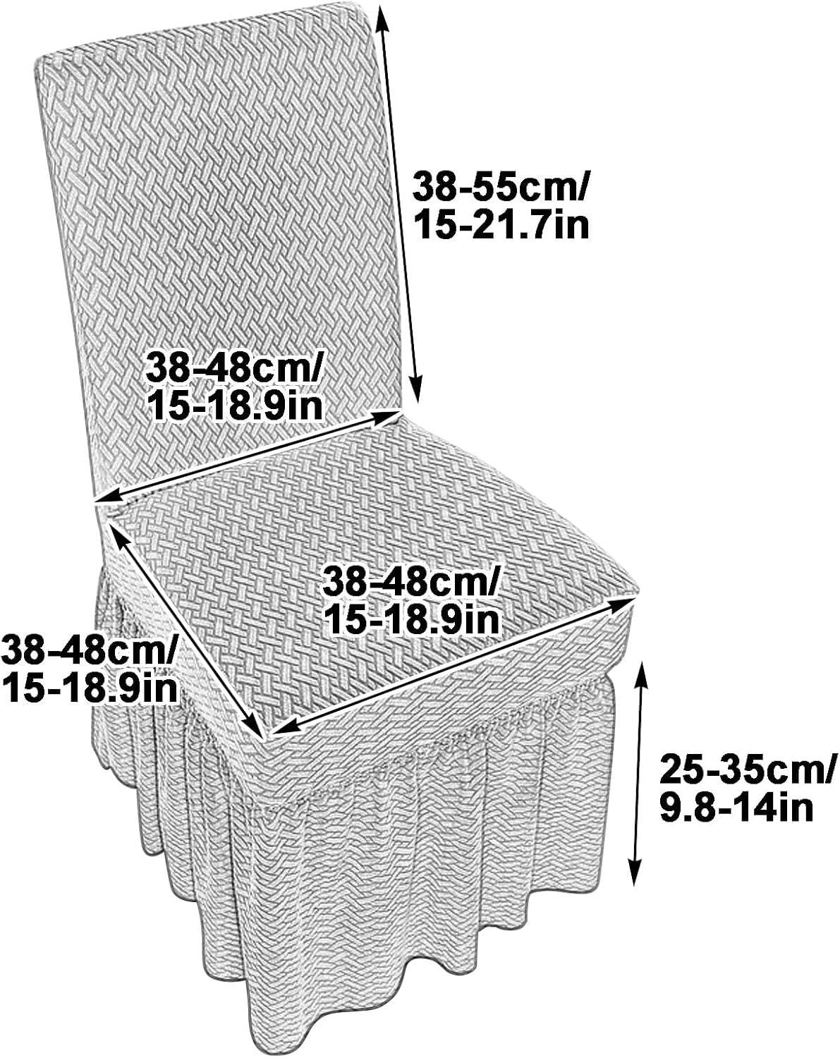 Housses Chaise De Salle À Manger Jacquard avec Jupe À Volants, 2/4/6 PCS