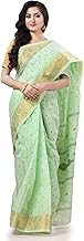 dB DESH BIDESH Women`s Bengal Tant Zari Kerala Printed Pure Handloom Cotton Saree Without Blouse Piece