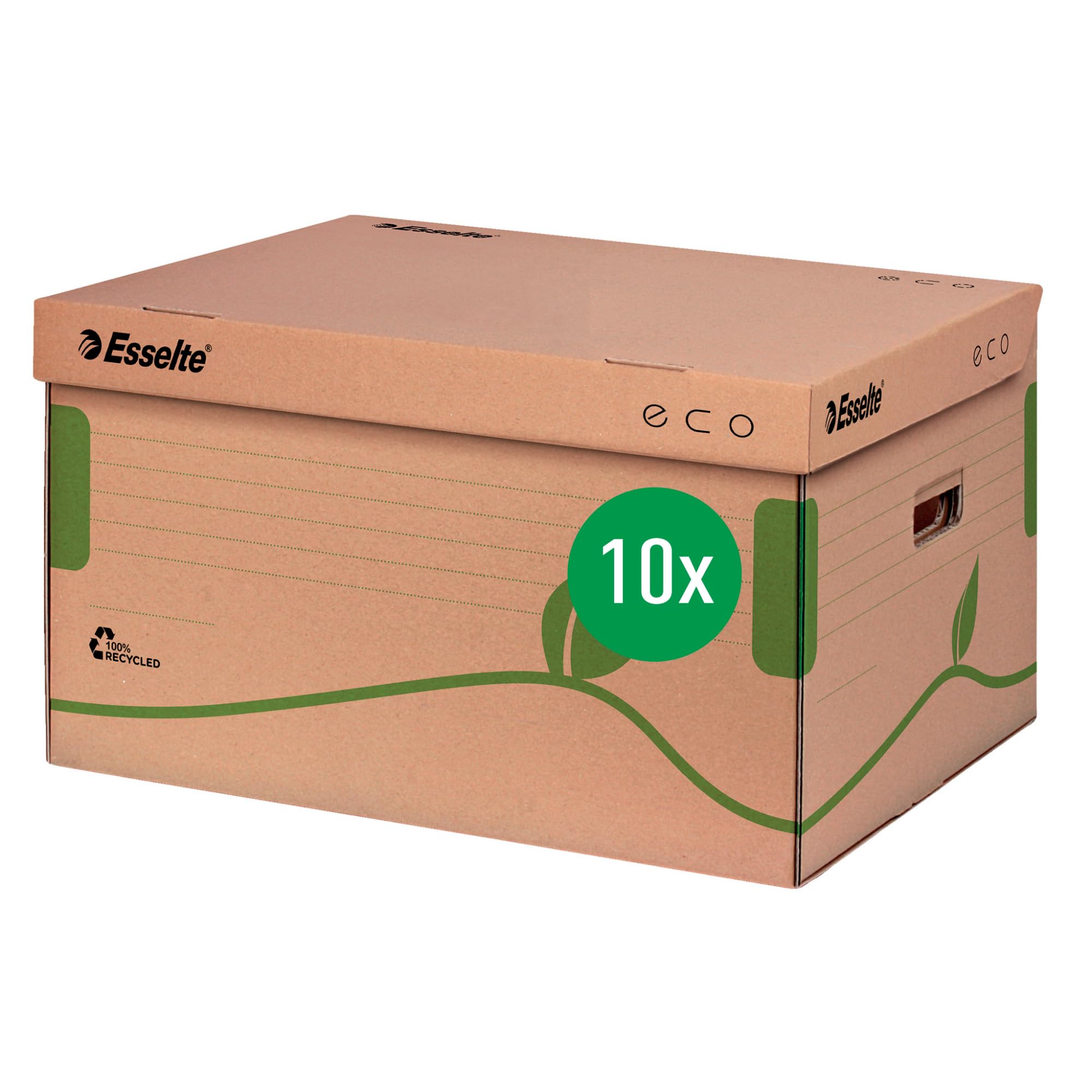 Esselte Eco - Organizador de almacenaje (Marrón, Verde, 345 x 439 x 242 mm) 10 unidades