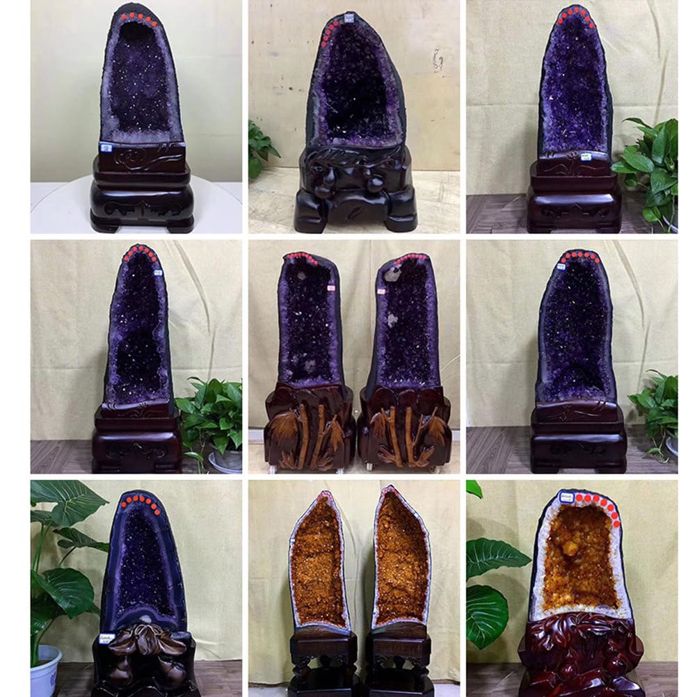 Racimo De Geoda De Amatista Natural, Gran Ejemplar De Cristal PúRpura para ExhibicióN, Ideal para DecoracióN del Hogar, Feng Shui, MeditacióN Y SanacióN,20cm