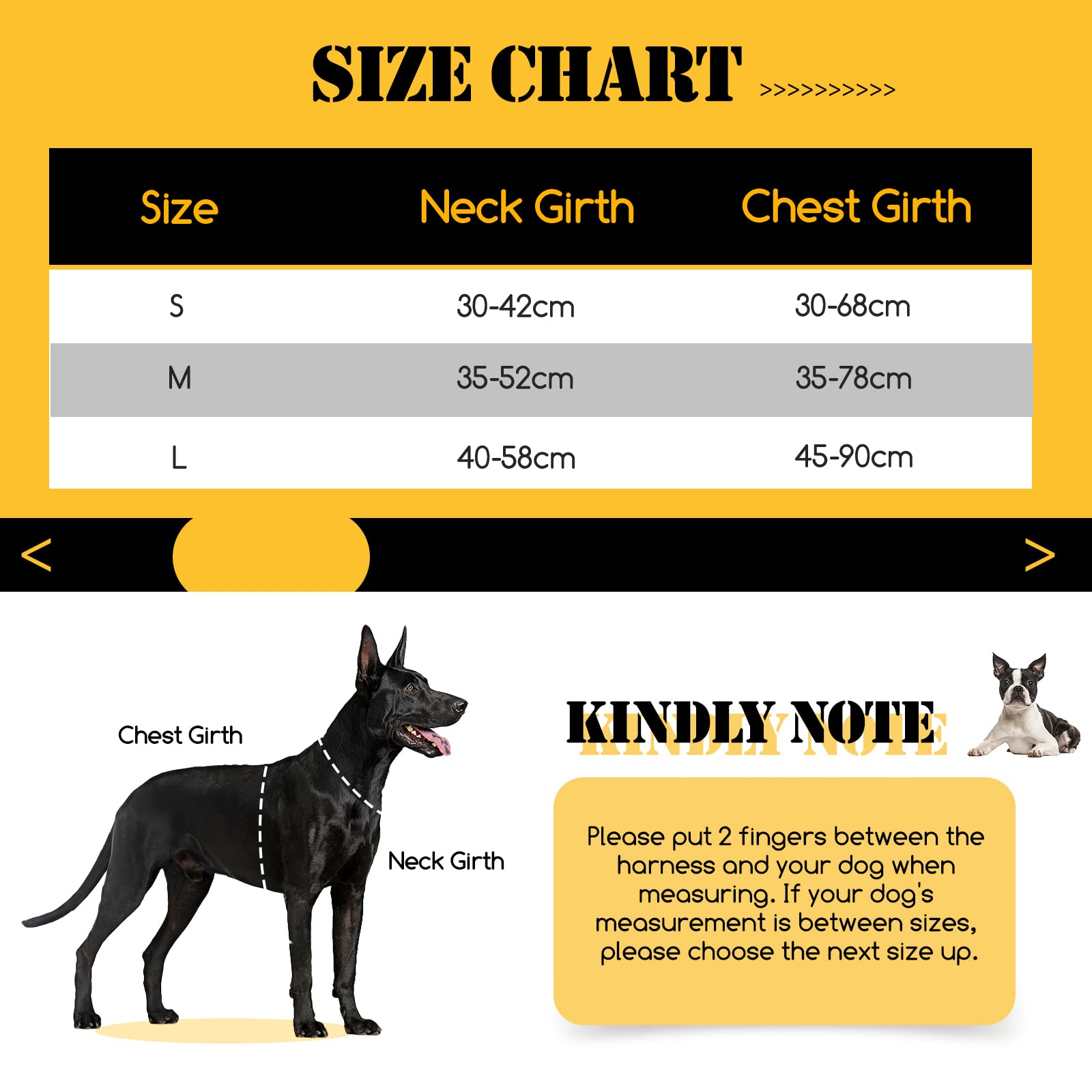 Nobleza - Pettorina Cane Taglia Grande, Pettorina Cane Regolabile con 2 Ganci in Metallo, Pettorine per Gilet Anti-Tiro per Cani, Imbracatura Riflettente Morbida, Nero(L)