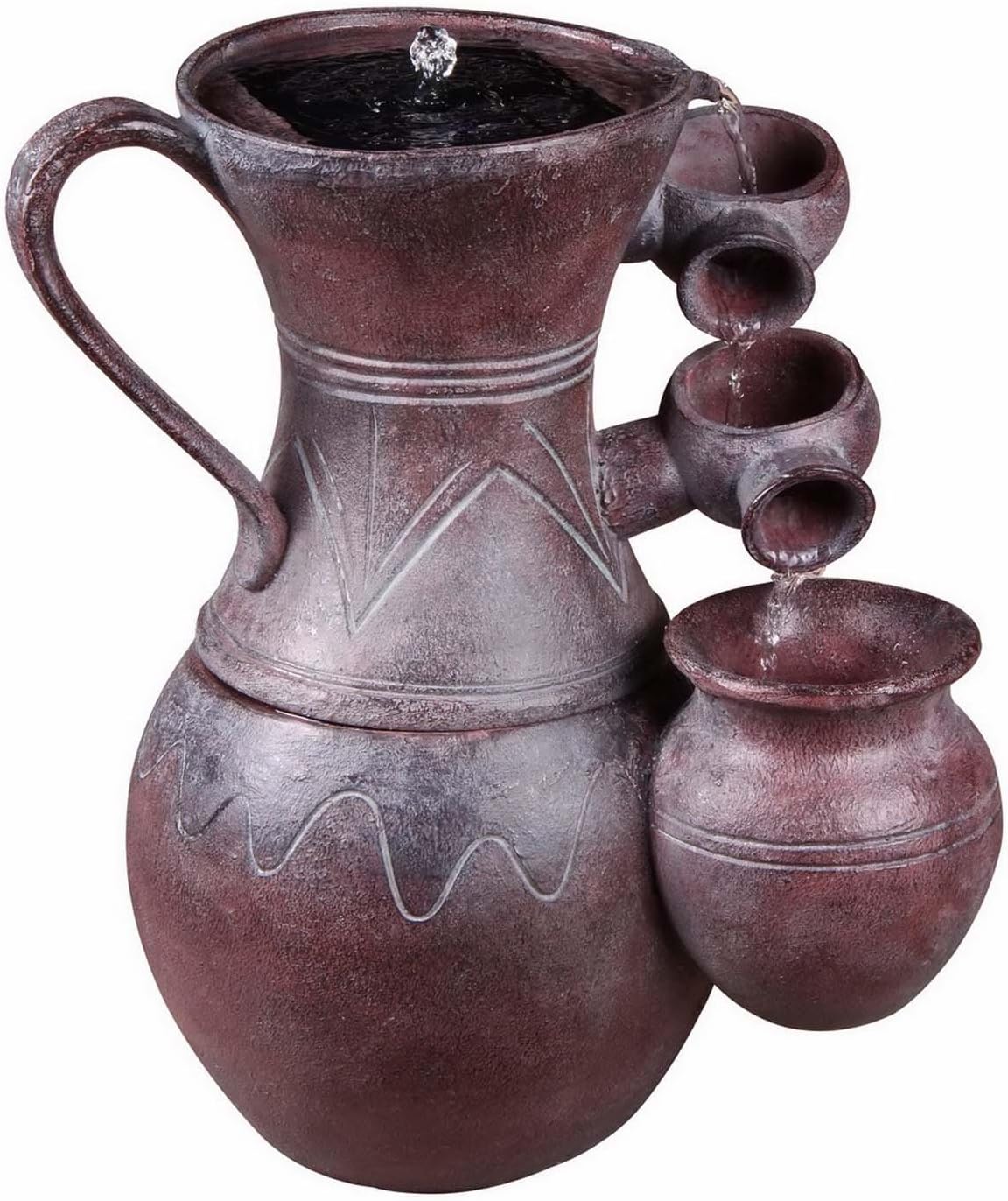 Smart Solar 24350M01 Terracotta Effect Resin Pitcher Cascade Solar-On-Demand