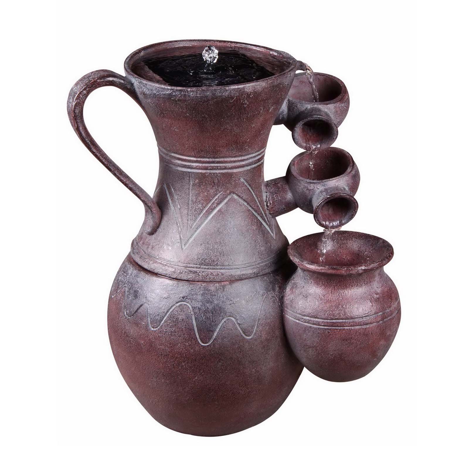 Smart Solar 24350M01 Terracotta Effect Resin Pitcher Cascade Solar-On-Demand