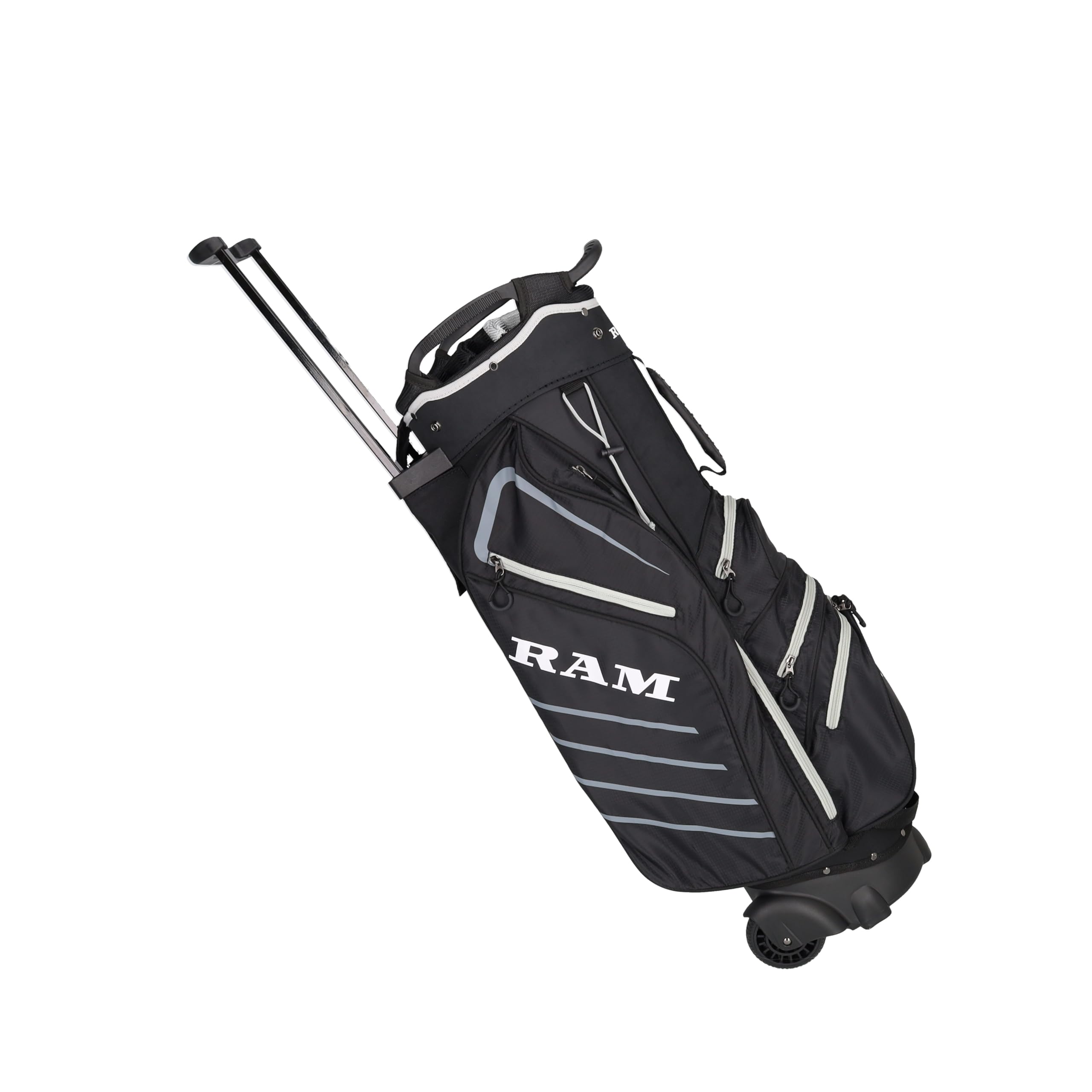 Ram Golf Trolley Bag with Built In Wheels/Handle, 14 Way Divider