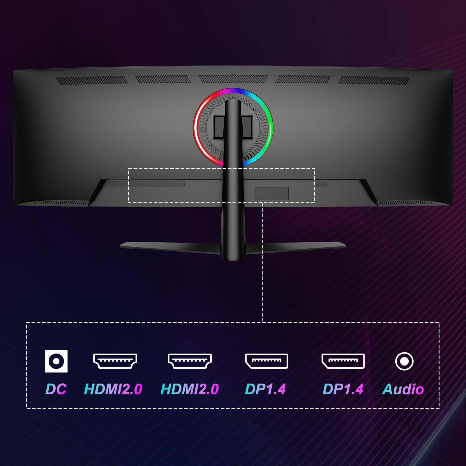 Gawfolk Monitor Curvo 44.5" UltraWide Gaming Monitor DQHD 5120x1440, 200Hz,1500R, FreeSync, VA, 2x DP 1.4, 2x HDMI 2.1, PBP/PIP