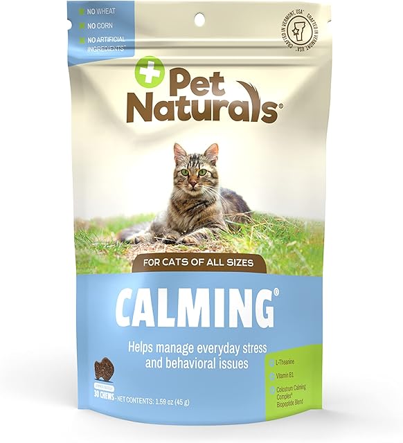 Pet Naturals Calming Chews for Cats, 30 Chews - Behavioral Support and Anxiety Relief for Travel, Boarding, Vet Visits and High Stress Situations