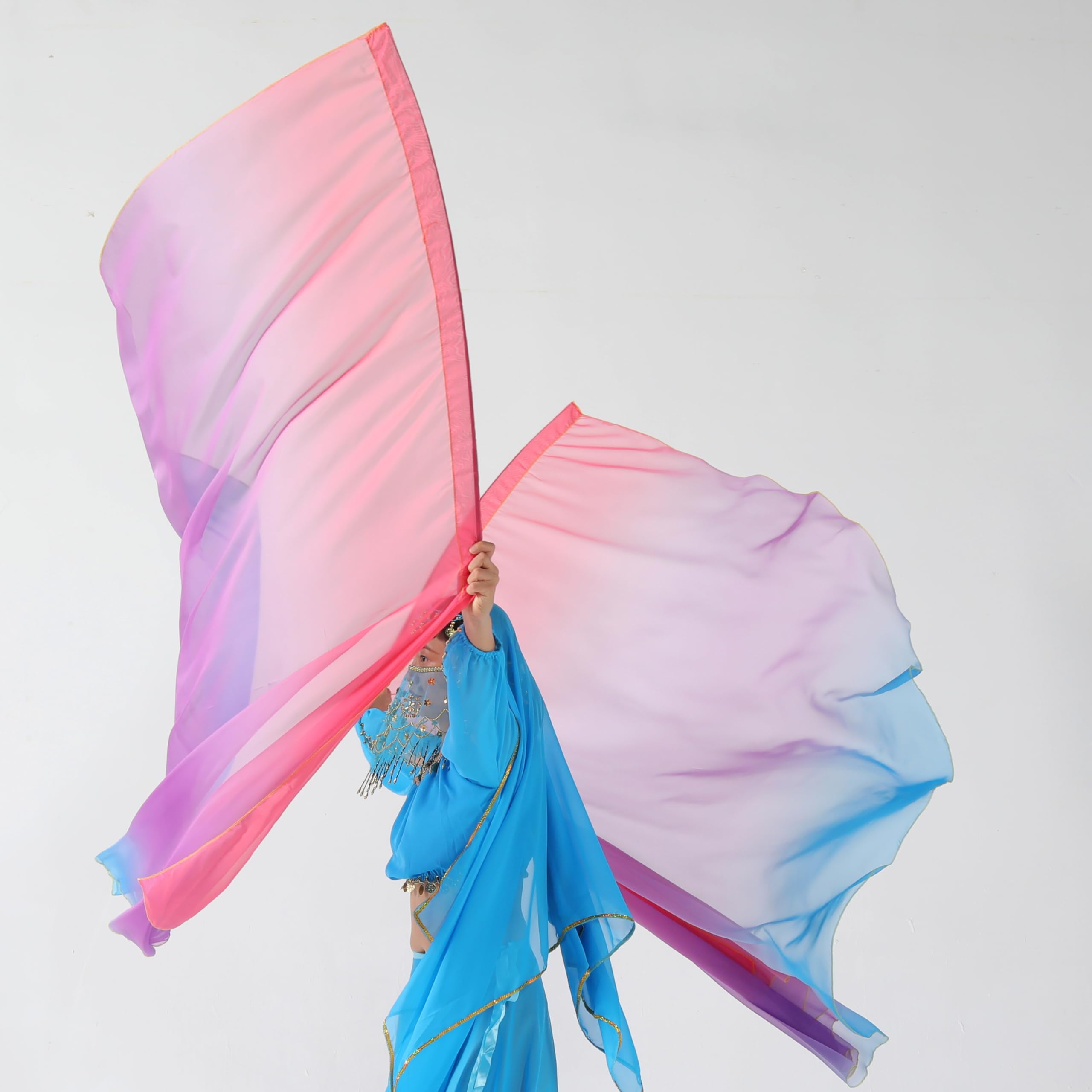 2 Bandiere Adorazione Semicerchio In Raso - 55" Per Danza Chiesa, Con Bastoni Regolabili (Bianco) - Foto 12