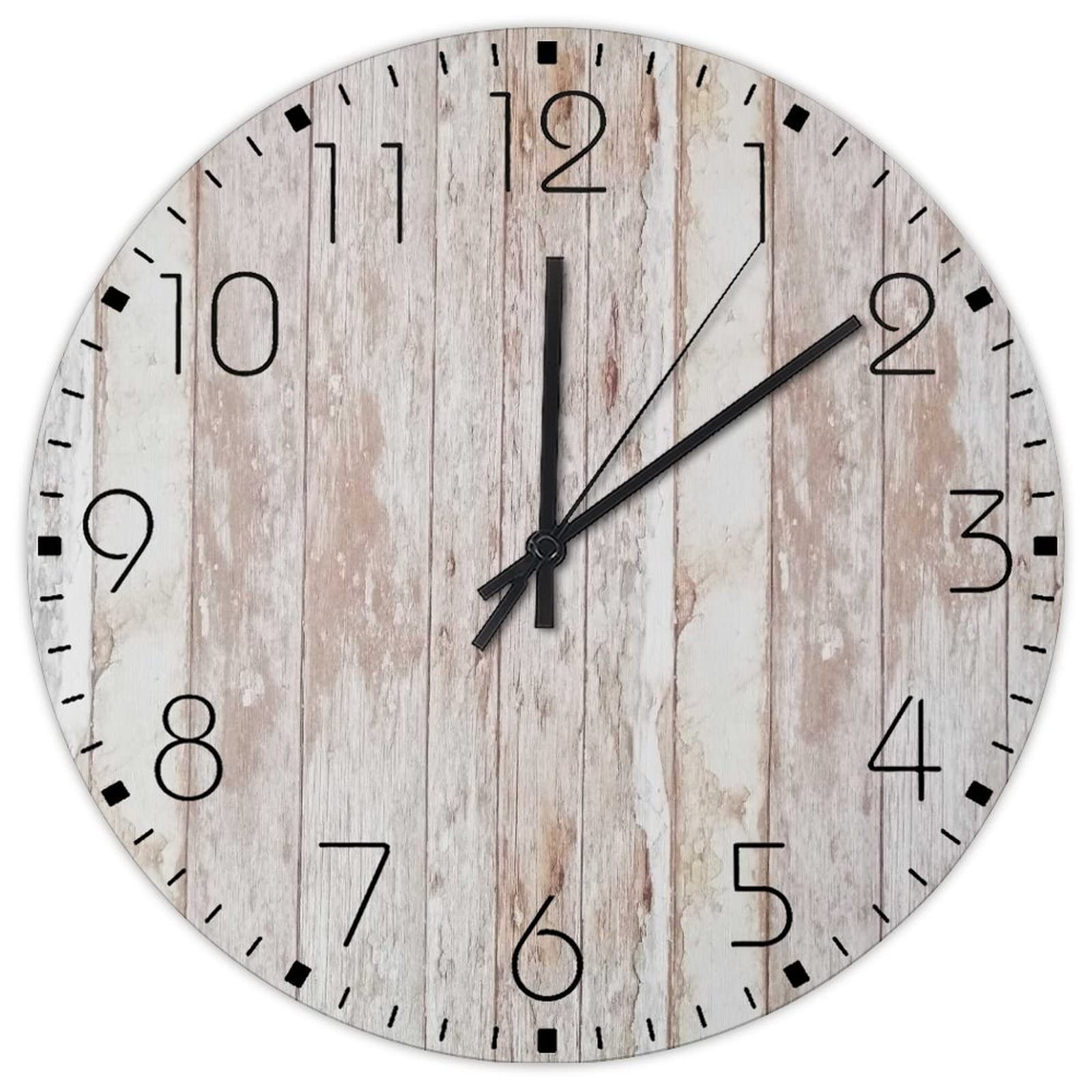 Horloge murale silencieuse sans tic-tac au design shabby chic élégant