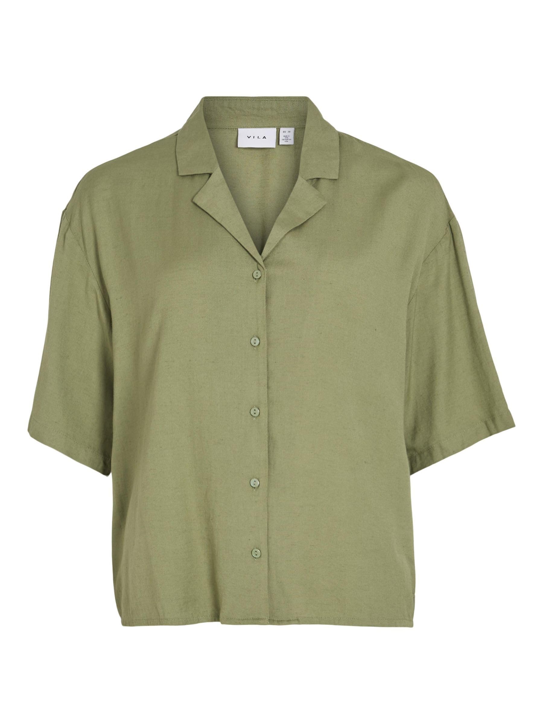 Vila VIPRICIL S/S Shirt - Noos, Oil Green, 6