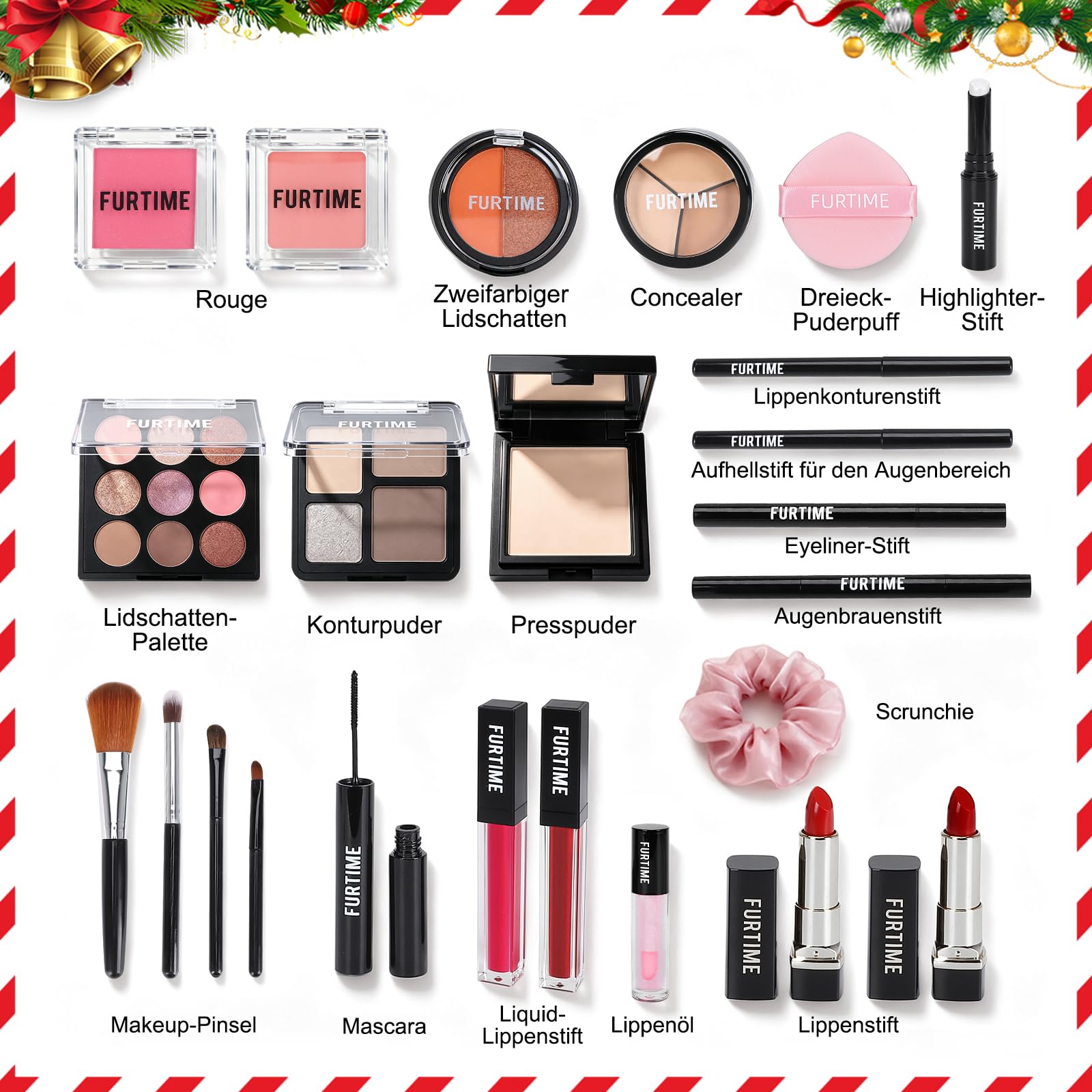 FURTIME Beauty Adventskalender 2026, 24 Hochwertige Make-up und Kosmetik