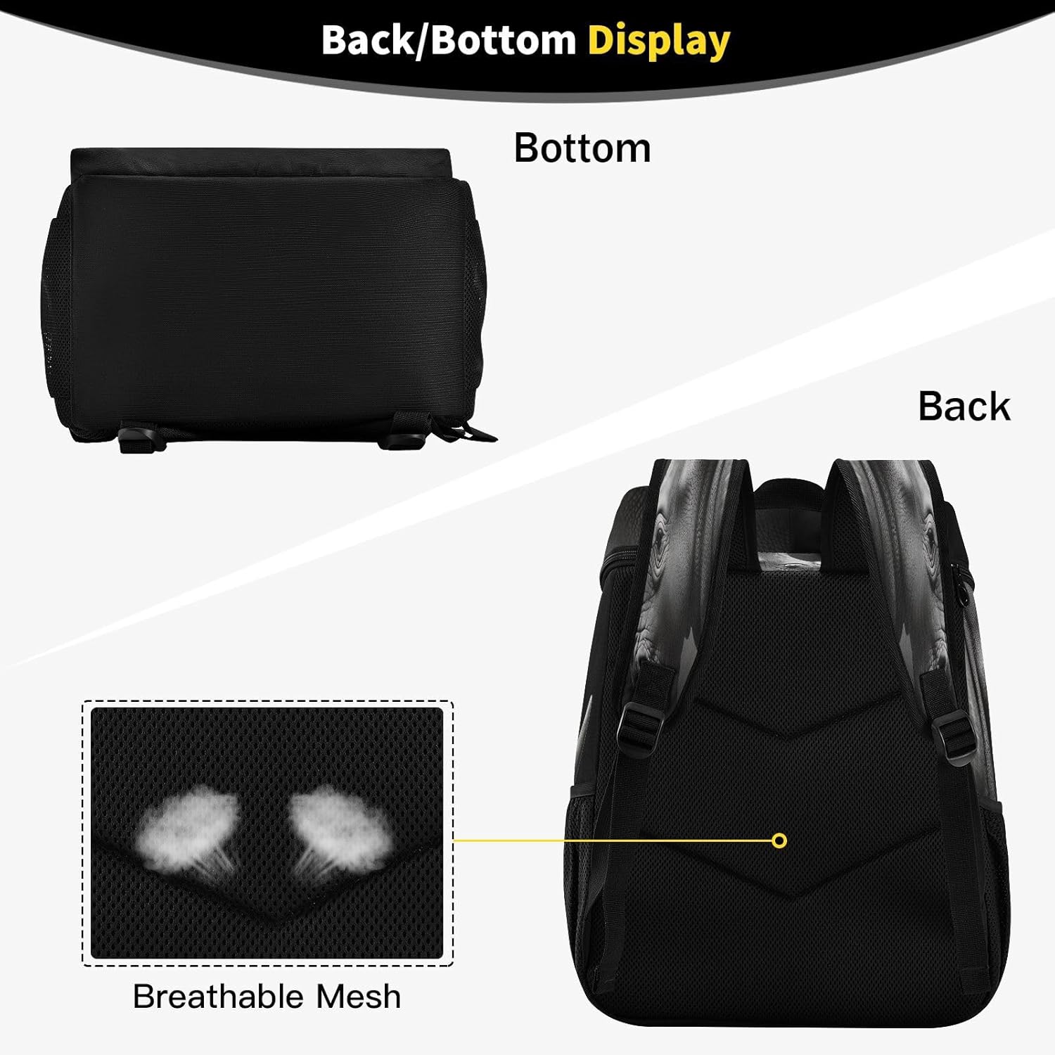 Black Rhinoceros Cooler Backpack 36 Cans Leakproof Waterproof Backpack Cooler Bag Beach Accessories for Women and Men Travel Camping Fishing Backpack