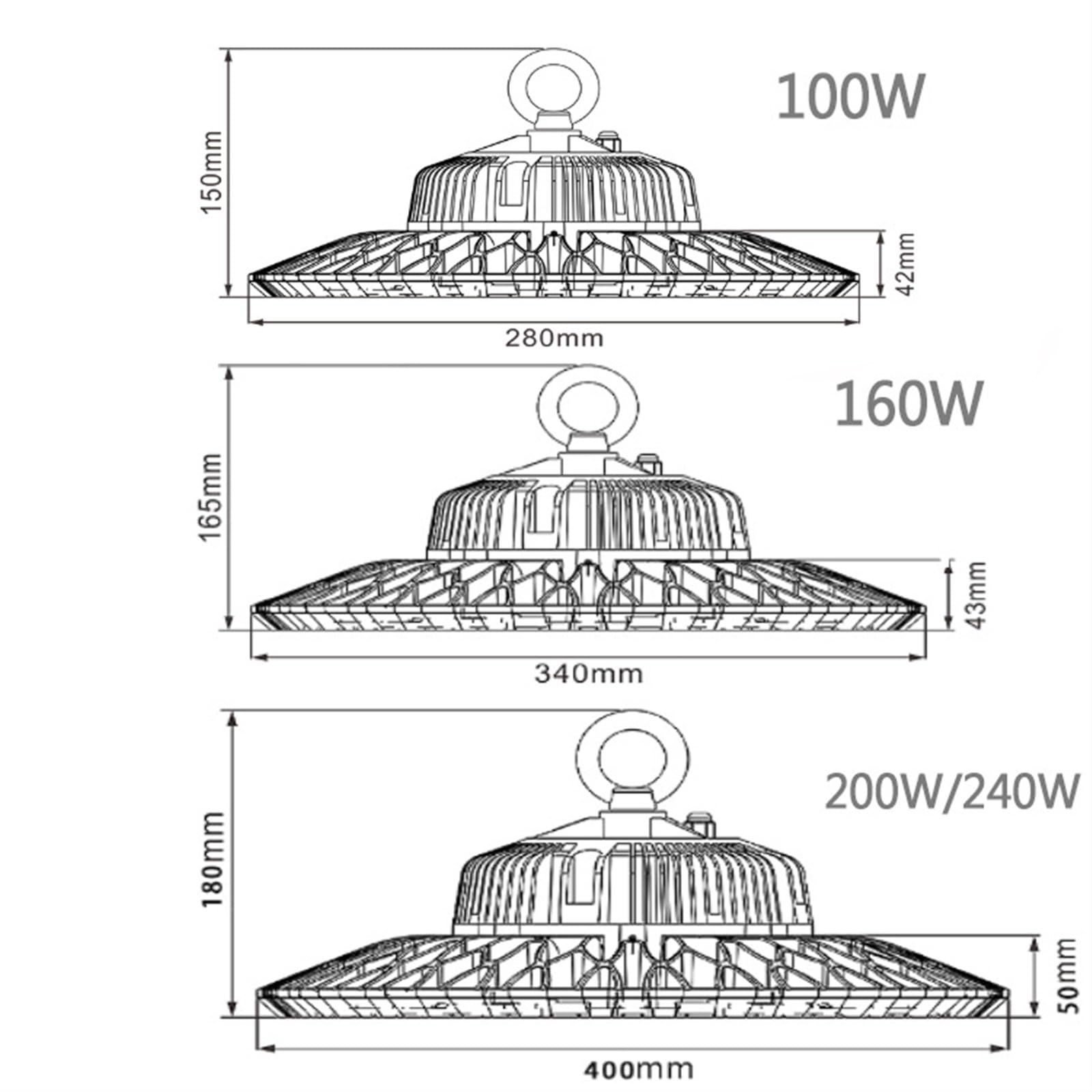 Lampe de croissance, spectre complet 100 W/160 W/200 W/240 W LED Lampes de croissance for plantes d'intérieur Spectre complet, Professionnel étanche IP65, Lumière réglable,Éclairage stable(200w)
