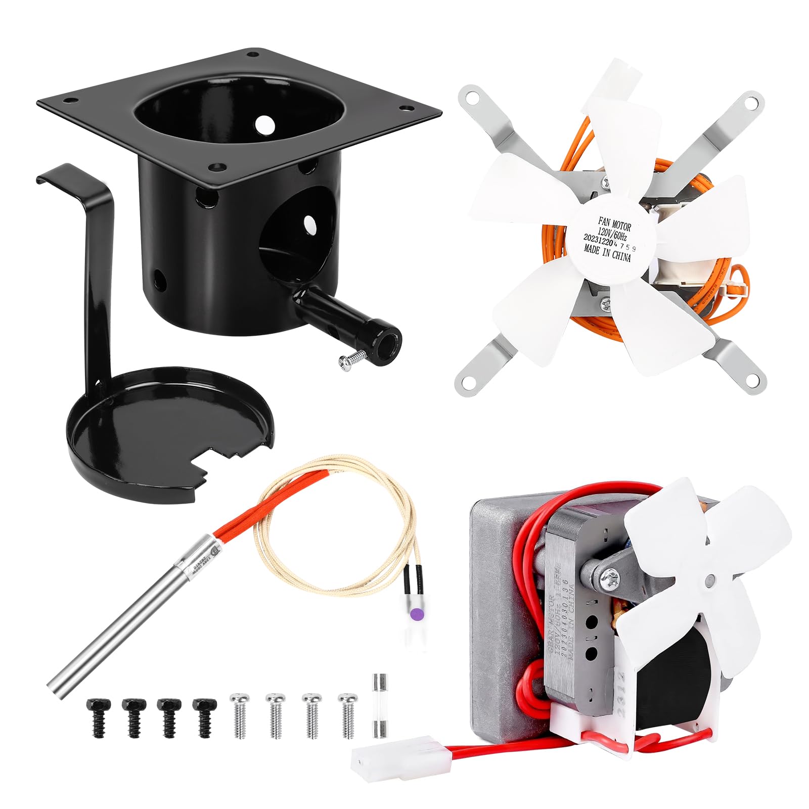 Upgraded 2.0 RPM Auger Motor, Fire Burn Pot &amp; Grill Ignitor, Induction Fan