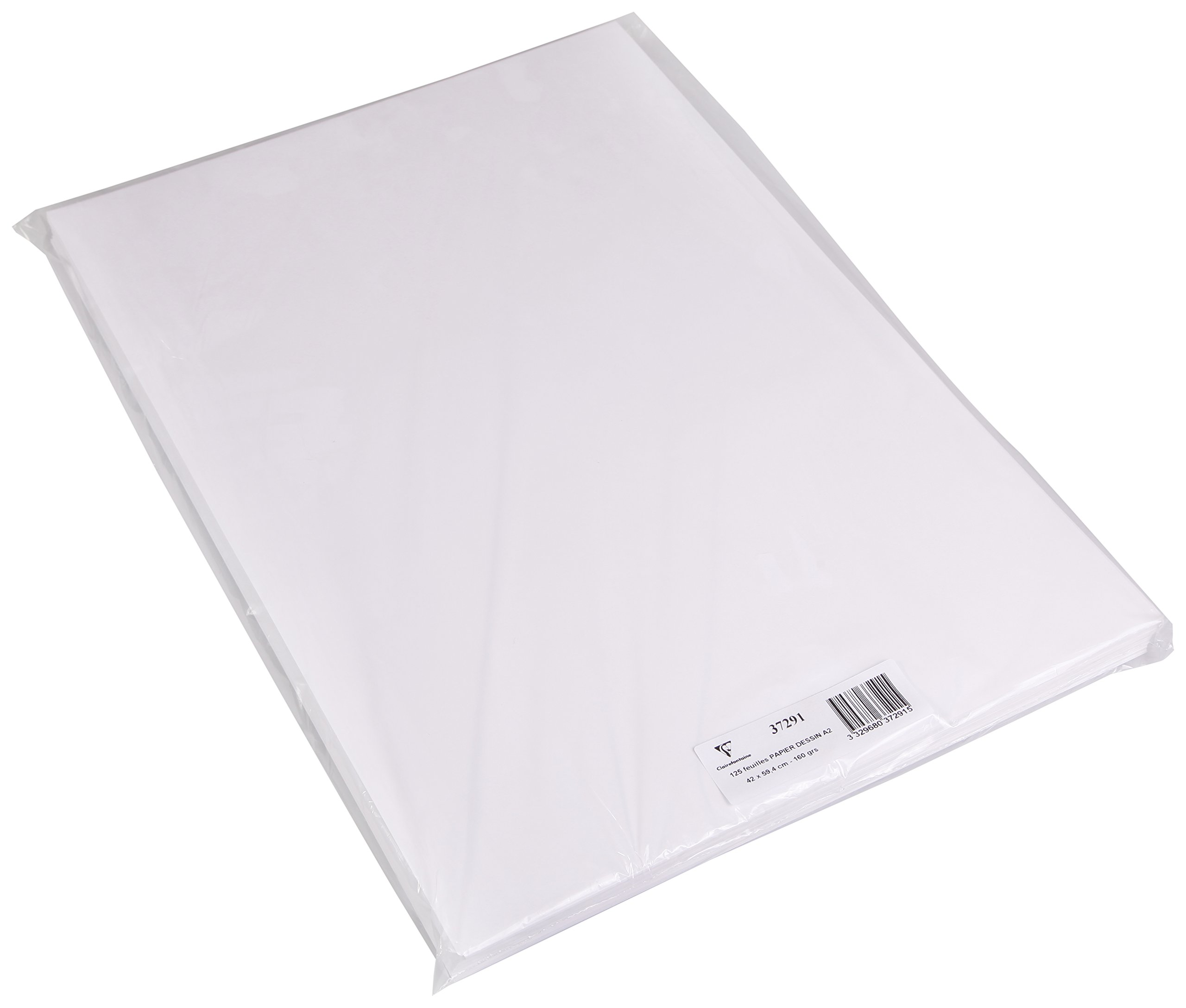 Clairefontaine 37291C papier szkicowy 160 arkuszy A2 42 x 59,4 cm 250 g/m² odpowiedni dla artystów lub do szkoły papier rysunkowy, papier do szkicu biały