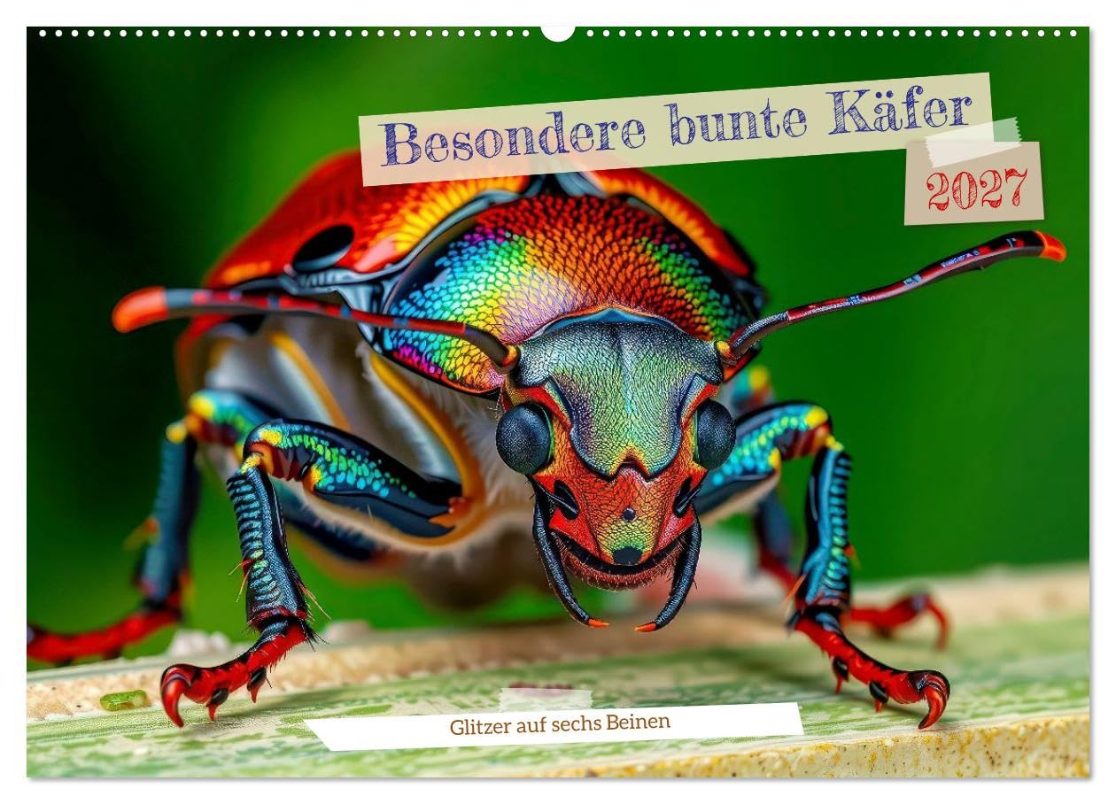 CALVENDO - Besondere bunte Käfer (Wandkalender 2027 DIN A2 quer), Monatskalender: Sie schimmern wie Edelsteine, tanzen durch das Licht und erzählen Geschichten aus der Natur.