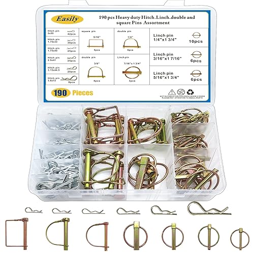 Pasadores de enganche 190 piezas pasadores de pellizco y toma de fuerza para remolques tractores camiones cortacéspedes accesorios de remolque