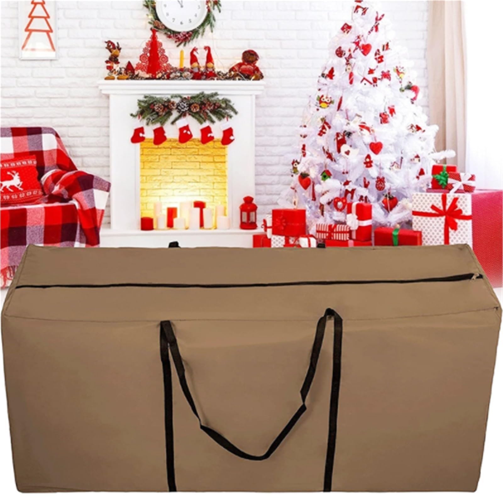 Sac Sapin Sac De Rangement for Arbre Noël, Tissu Oxford avec Fermeture Éclair Et Poignée, Fourre-Tout Rangement Noël