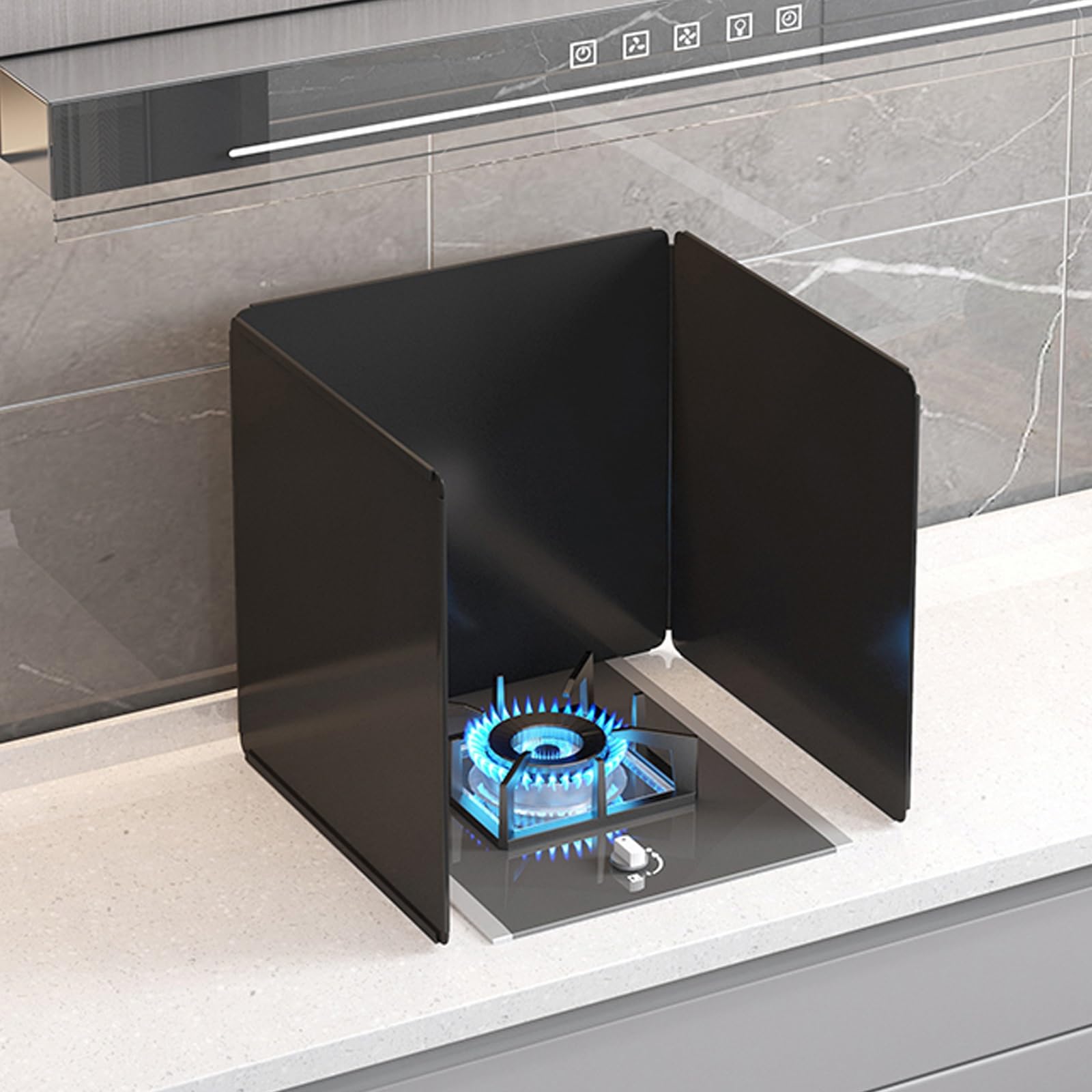 Protector de cocina duradero plegable contra aceite para estufa de gas