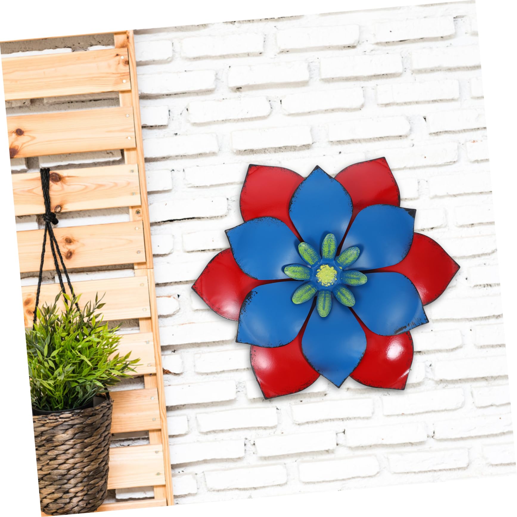 DECHOUS Decoración de Pared Flores de Hierro Rojo, Estilo Nórdico