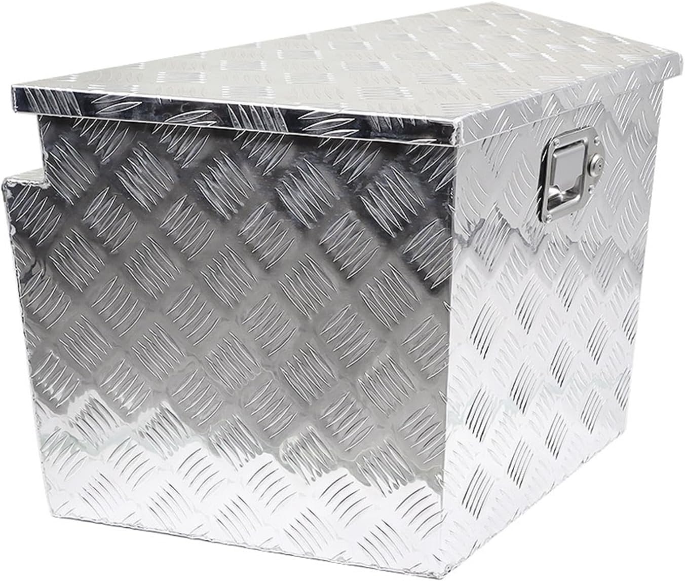 29" Trapezoid Aluminum Truck Underbody Bed Pick Up Tool Box TruckBed Trailer ATV RV Storage Organizer Lock with Keys Silver