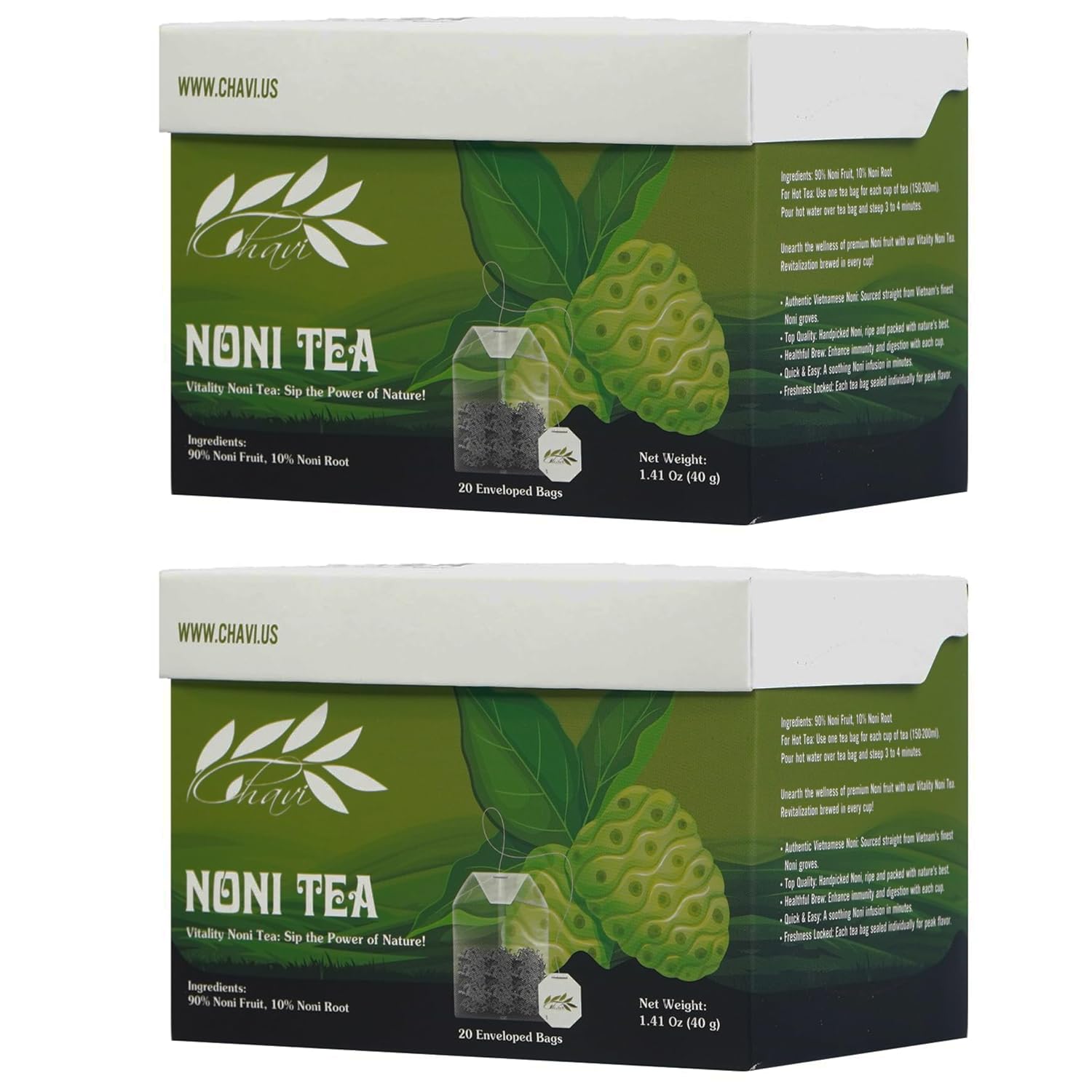 Amazon.com : CHAVI Noni Tea | 20 Tea Bags per Box | Noni Dieters
