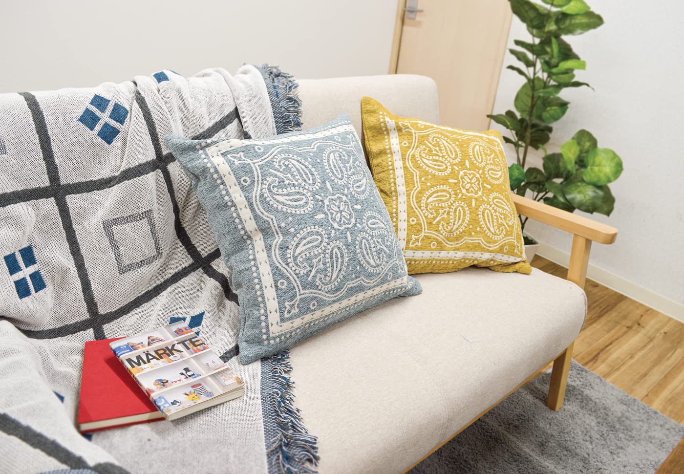 Amazon.co.jp: ケーアイジャパン カランクッションカバー バンダナBL