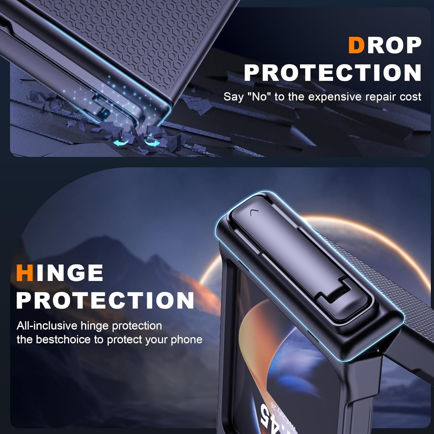 KJSK for Samsung Galaxy Z Flip 7 FE/Z Flip 6 Case,with Stand & Belt-Clip,[Hinge Protection] [Built-in Screen Protector],Rugged Protective Phone Cover(Black) Flip 7 FE/Flip 6 case Black