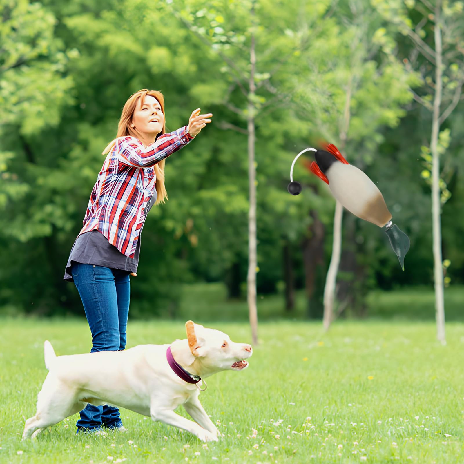 Dog Training Dummy,Dummy per Cani,Accessori per Cani da Caccia,Paraspruzzi Fittizio di Allenamento Cane,Gioco Galleggiante per Il Riporto e l'allenamento in Acqua (Anatra con Piedi)