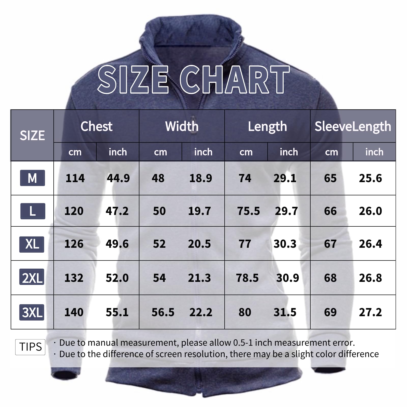 LAOARA Felpa Uomo con Zip Felpe Senza Cappuccio Nera Hoodie Leggera Invernale Giubbotto Giacca Giaccone M-3XL