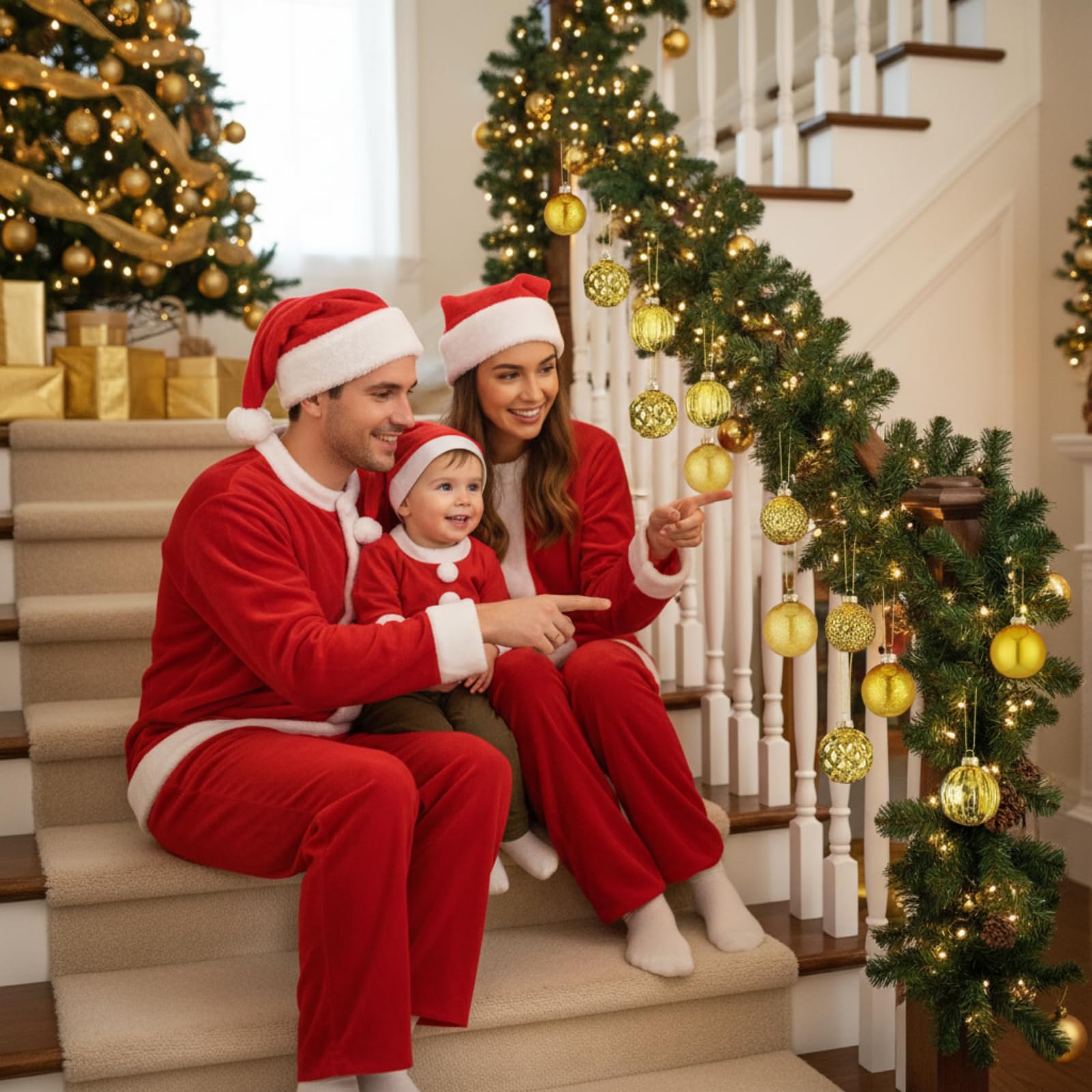 Liliful Lot de 24 boules de Noël en verre à suspendre pour festival, maison, mariage, fête (6 cm, doré)