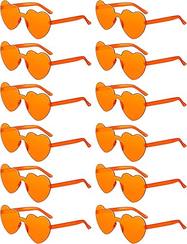 Photect 12 pares de gafas de sol de corazón coloridas gafas de sol de corazón gafas de sol para fiesta
