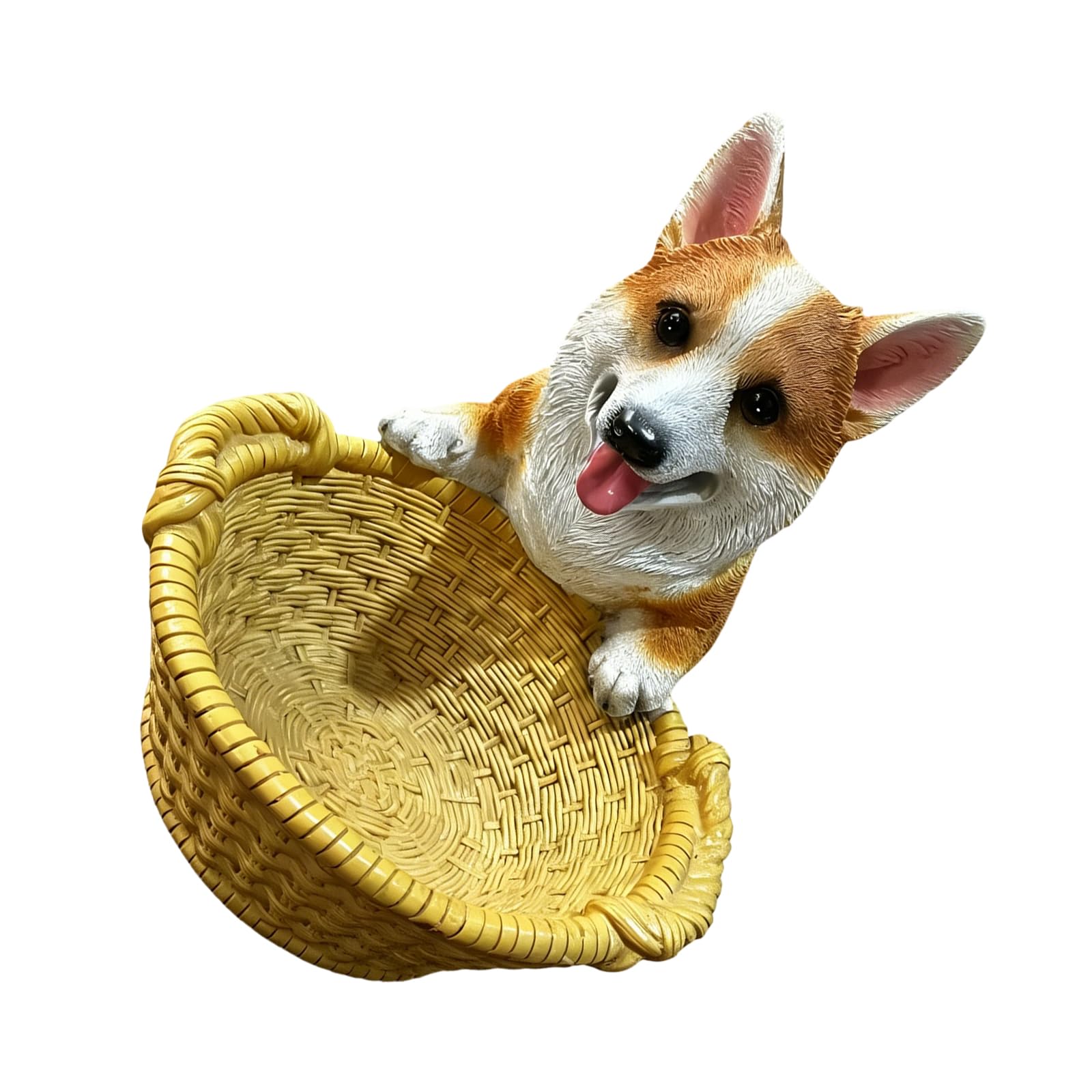 MCAOAL Item Holder Basket with Animal Figurine Accent, Entryway Tabletop Catchall Bowl for and Loose Essentials Animal Figurine Catchall Basket Entryway Tabletop Storage Decorative Coin Holder Bowl