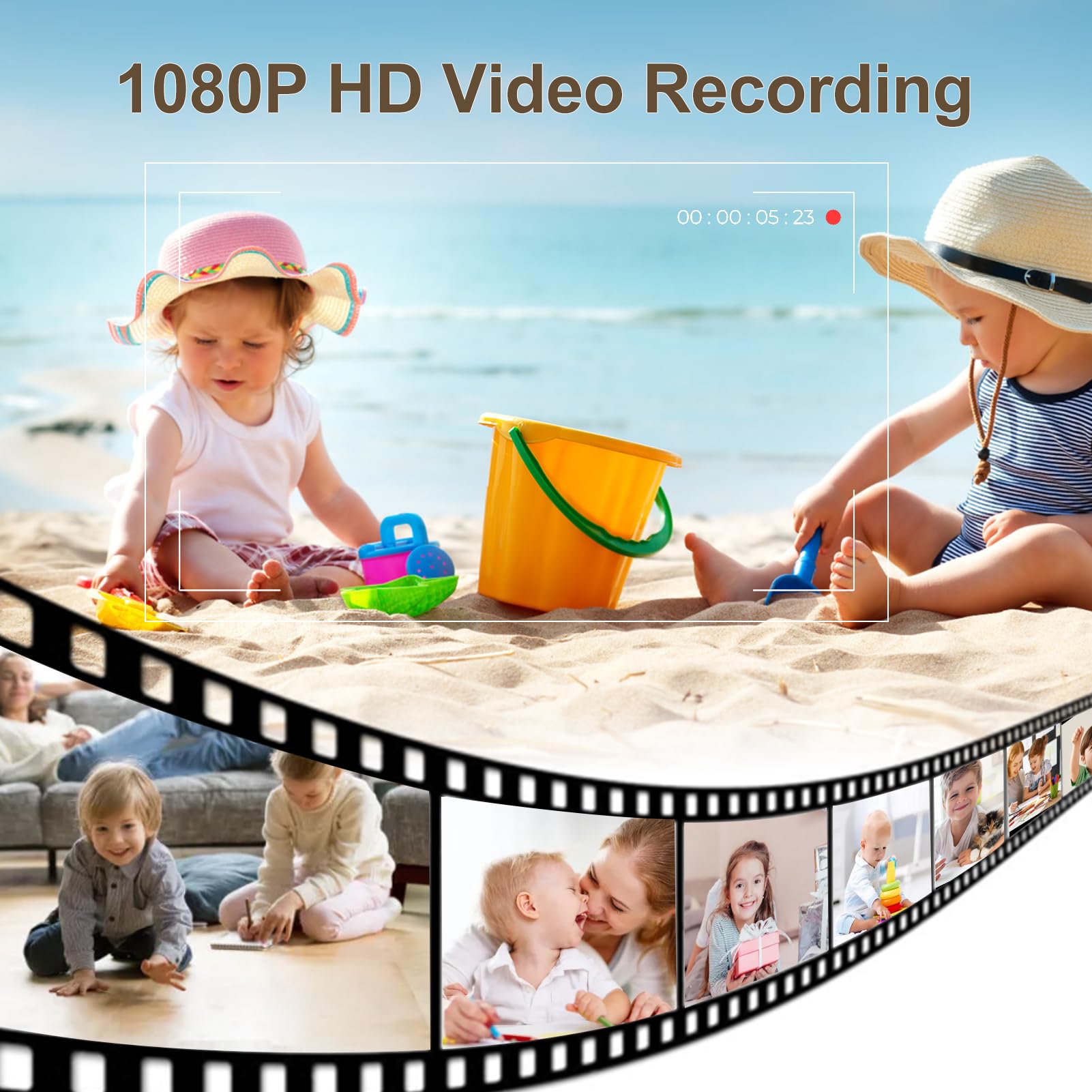 Fotocamera con Stampa Istantanea per Bambini, Divertente e Multifunzionale, Cattura Video 1080P per Bambini Dai 3 Anni in su Blu con Scheda da 32 GB e 5 Rotoli di Carta (BLUE)