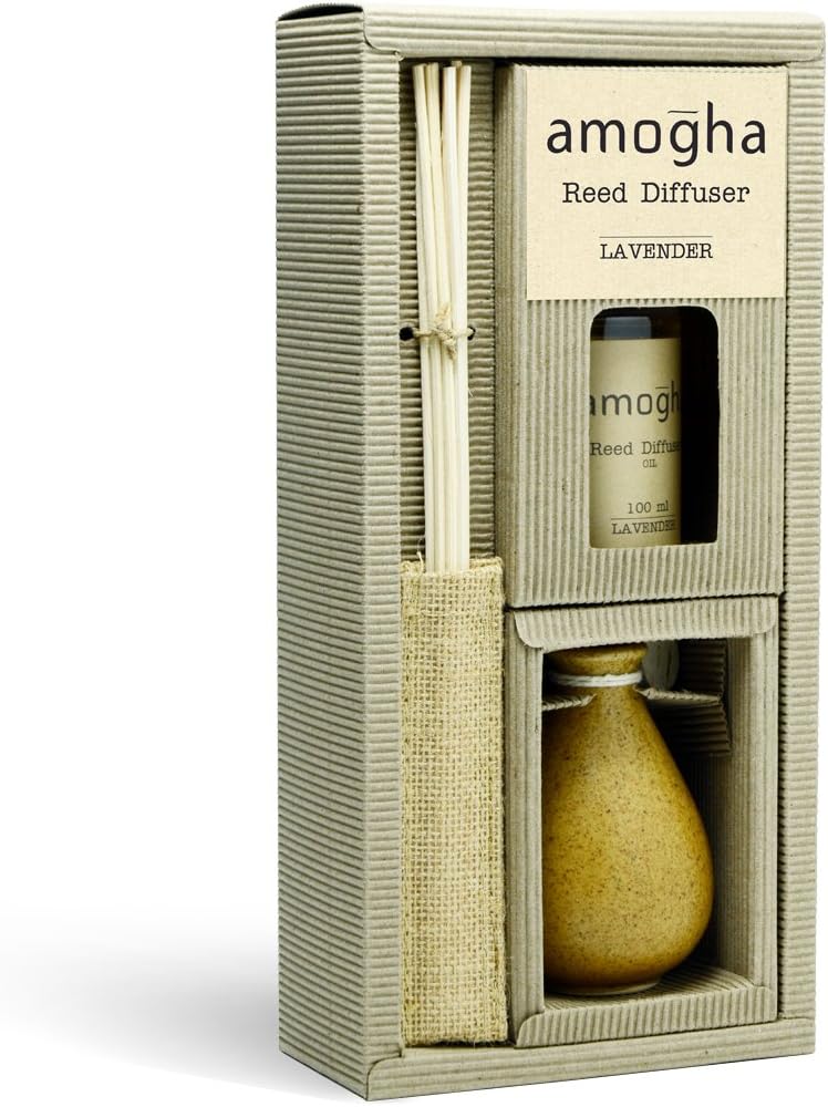 Iris Stoneware Reed Diffuser Lavender Fragrance- with 100ml oil & 8 reed sticks